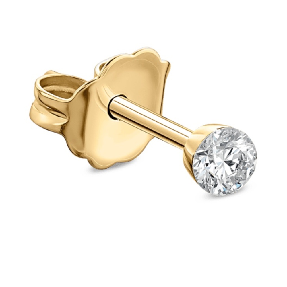 Maria Tash invisible set diamond earring - 14k gold - 1.5mm